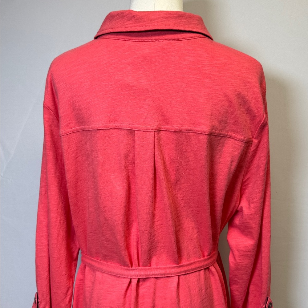 Boden Jena Jersey Coral Shirt Dress Size 16L - Picture 6 of 13